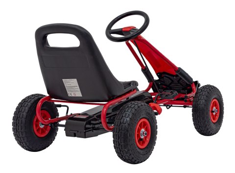 Gokart na Pedały AIR PerHour dla dzieci Czerwony + Hamulec ręczny + Pompowane koła + Regulacja siedzenia Gokart na Pedały AIR PerHour dla dzieci Czerwony + Hamulec ręczny + Pompowane koła + Regulacja siedzenia