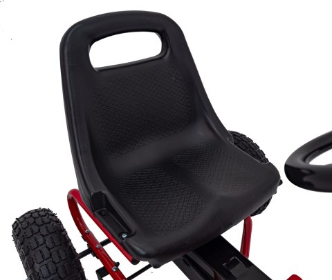 Gokart na Pedały AIR PerHour dla dzieci Czerwony + Hamulec ręczny + Pompowane koła + Regulacja siedzenia Gokart na Pedały AIR PerHour dla dzieci Czerwony + Hamulec ręczny + Pompowane koła + Regulacja siedzenia