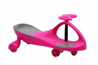 Jeździk Grawitacyjny Swing Car model 8097 Kauczukowe Koła LED róż-szary Hot Hit