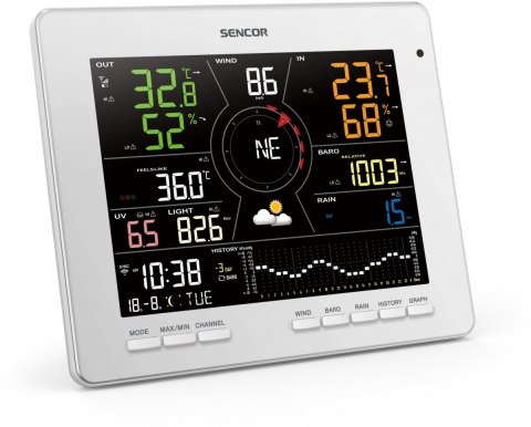 Profesjonalna Stacja meterologiczna wifi SMART z czujnik 7w1 Sencor