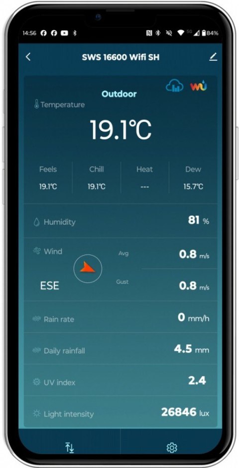 Profesjonalna Stacja meterologiczna wifi SMART z czujnik 7w1 Sencor