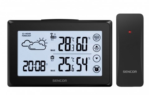 Stacja pogody SWS 2850 dotykowy wyświetlacz, budzik, 1czujnik zewnętrzny Sencor