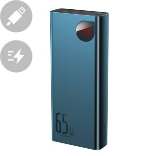 Adaman powerbank 2x USB 1x USB-C 1x microUSB 20000mAh 65W Quick Charge niebieski BASEUS