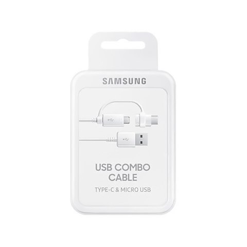 Kabel przewód Samsung Combo USB-A - micro USB i USB-C 1.5m - biały SAMSUNG