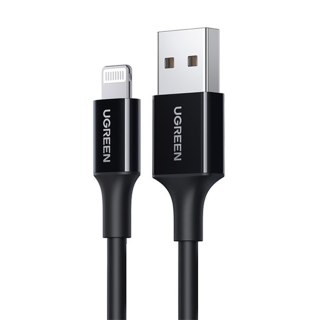 Kabel przewód USB-A - iPhone Lightning MFi 2.4A 2m - czarny UGREEN