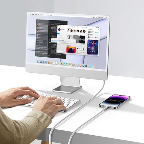 Kabel przewód w oplocie USB-A - iPhone Lightning MFi 2m - srebrny UGREEN