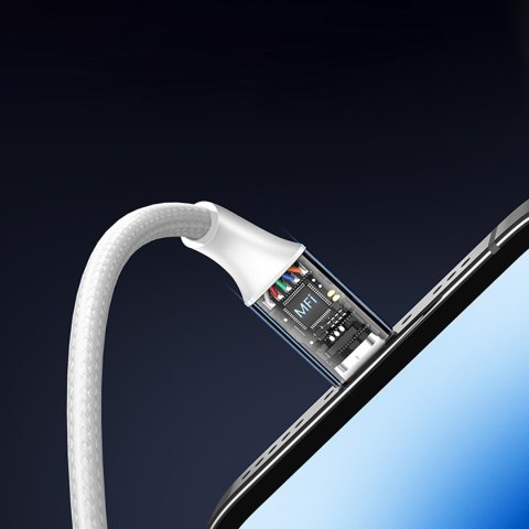 Kabel przewód w oplocie USB-A - iPhone Lightning MFi 2m - srebrny UGREEN