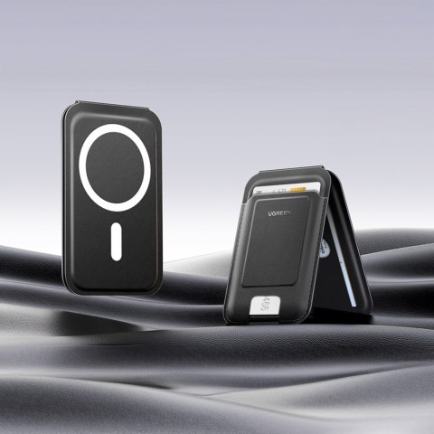 Portfel na karty Magnetic Wallet MagSafe z podstawką - czarny UGREEN