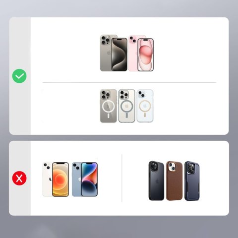 Portfel na karty Magnetic Wallet MagSafe z podstawką - czarny UGREEN