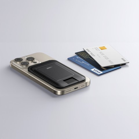 Portfel na karty Magnetic Wallet MagSafe z podstawką - czarny UGREEN