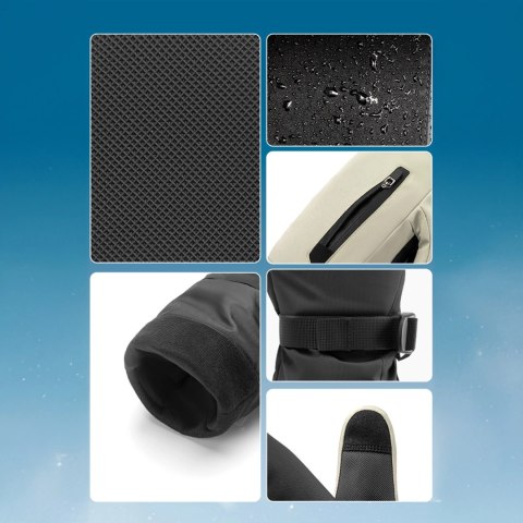 Rękawiczki narciarskie bez palców Full Length rozmiar M wodoodporne - czarne Qunature