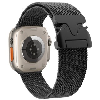 Bransoleta pasek Titanium Milanese Loop do Apple Watch 42/44/45/46/49 mm - czarna HURTEL
