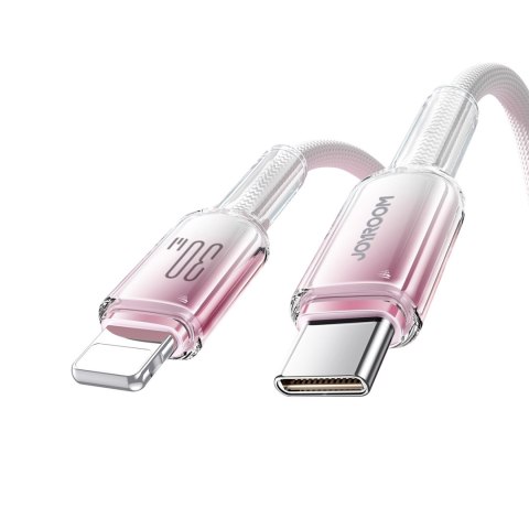 Kabel przewód Crystal-Clear Series 30W USB-C - iPhone Lightning 1.2m - biały JOYROOM