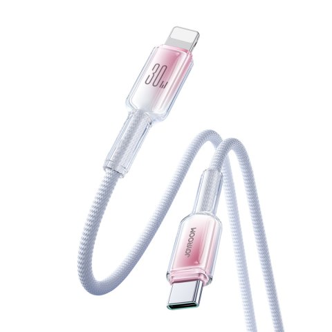Kabel przewód Crystal-Clear Series 30W USB-C - iPhone Lightning 1.2m - biały JOYROOM