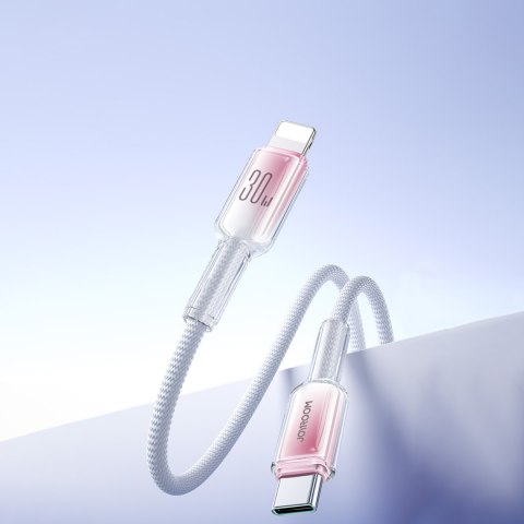Kabel przewód Crystal-Clear Series 30W USB-C - iPhone Lightning 1.2m - biały JOYROOM