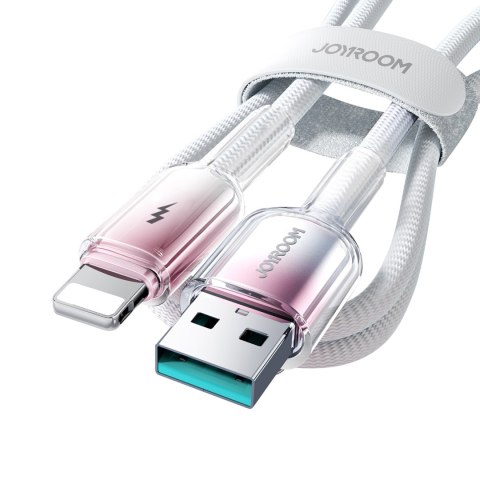 Kabel przewód Crystal-Clear Series 3A USB-A - iPhone Lightning 1.2m - biały JOYROOM