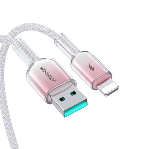Kabel przewód Crystal-Clear Series 3A USB-A - iPhone Lightning 1.2m - biały JOYROOM