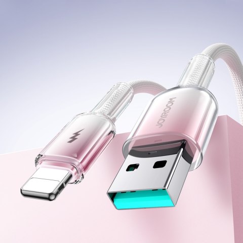 Kabel przewód Crystal-Clear Series 3A USB-A - iPhone Lightning 1.2m - biały JOYROOM