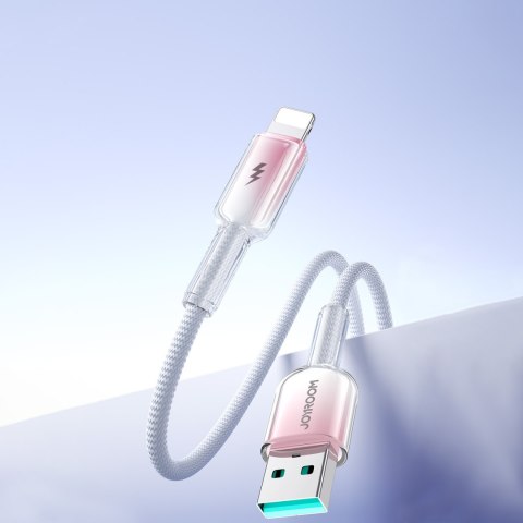 Kabel przewód Crystal-Clear Series 3A USB-A - iPhone Lightning 1.2m - biały JOYROOM