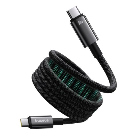 Kabel przewód Tungsten Gold z organizerem magnetycznym USB-C 100W 1m - czarny BASEUS