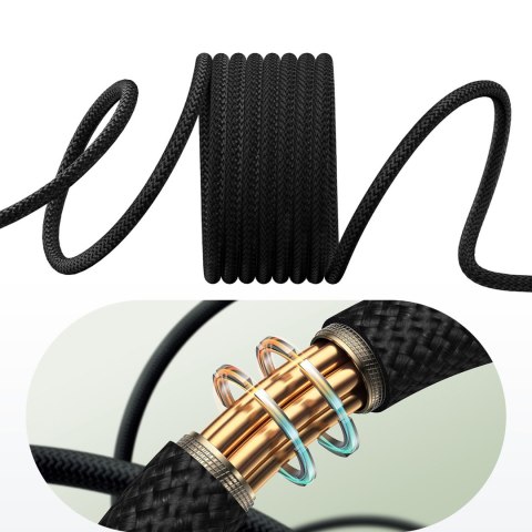 Kabel przewód Tungsten Gold z organizerem magnetycznym USB-C 100W 1m - czarny BASEUS