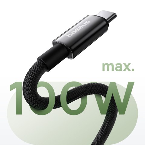 Kabel przewód Tungsten Gold z organizerem magnetycznym USB-C 100W 1m - czarny BASEUS