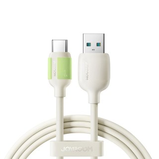 Kabel przewód USB-A - USB-C z fluorescencyjną końcówką 1.2m - beżowy JOYROOM