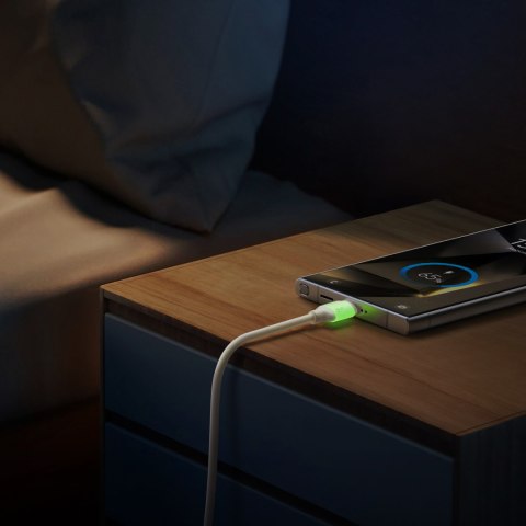 Kabel przewód USB-A - USB-C z fluorescencyjną końcówką 3A 2m - beżowy JOYROOM