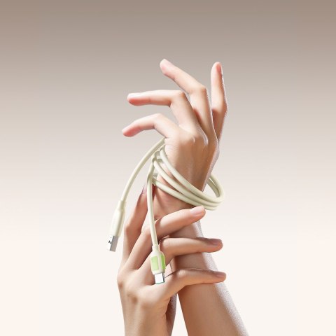 Kabel przewód USB-A - USB-C z fluorescencyjną końcówką 3A 2m - beżowy JOYROOM