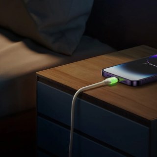 Kabel przewód USB-A - iPhone Lightning z fluorescencyjną końcówką 3A 2m - beżowy JOYROOM