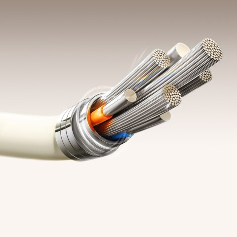 Kabel przewód USB-C - USB-C z fluorescencyjną końcówką 60W 2m - beżowy JOYROOM