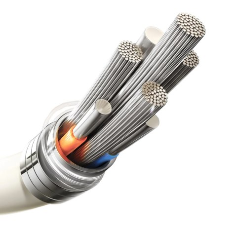 Kabel przewód USB-C - iPhone Lightning z fluorescencyjną końcówką 2m 30W - beżowy JOYROOM