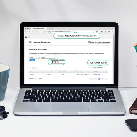 Kabel przewód w oplocie USB-A - iPhone Lightning MFi 1.5m - czarny UGREEN