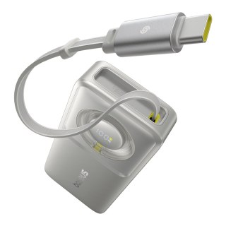 Powerbank Free2Pull 10000mAh 30W z portem USB-C i rozwijanym kablem USB-C - szary BASEUS