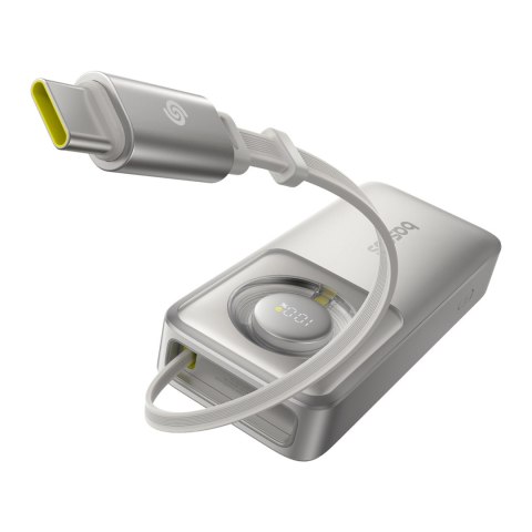Powerbank Free2Pull 10000mAh 30W z portem USB-C i rozwijanym kablem USB-C - szary BASEUS