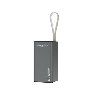 Powerbank K65+ 65W 30000mAh 2x USB-C 1x USB-A 65W - czarny WOZINSKY