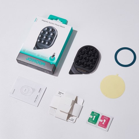 Uchwyt magnetyczny na smartfona z przyssawkami na lustro szybę - czarny JOYROOM