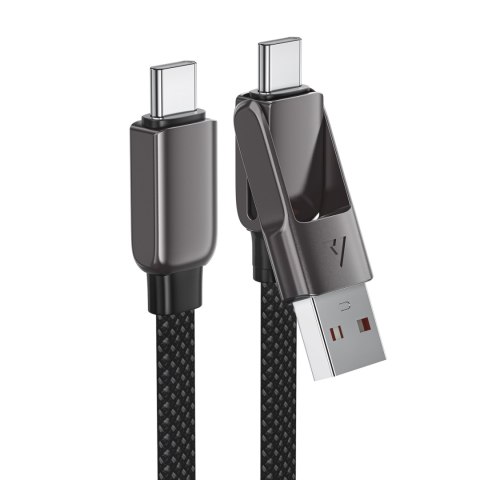 Kabel przewód USB-C - USB-A / USB-C 480Mb/s 3A 1.2m - czarny ACEFAST