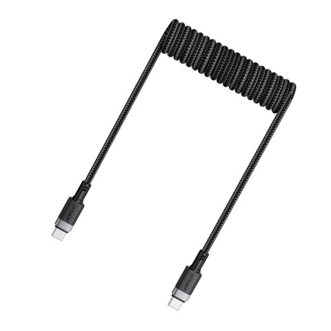 Kabel przewód spiralny USB-C - USB-C 480Mb/s 3A 1.2m - czarny ACEFAST