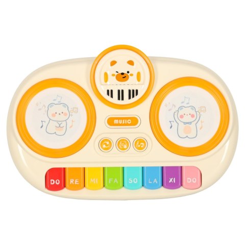 Pianinko organki interaktywne dla dzieci edukacyjne beżowe Kik Sp. z o. o. Sp. k.