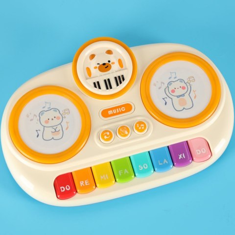 Pianinko organki interaktywne dla dzieci edukacyjne beżowe Kik Sp. z o. o. Sp. k.