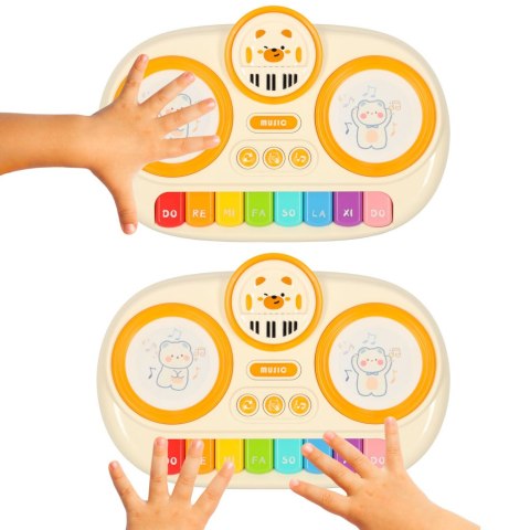 Pianinko organki interaktywne dla dzieci edukacyjne beżowe Kik Sp. z o. o. Sp. k.