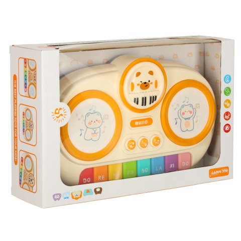 Pianinko organki interaktywne dla dzieci edukacyjne beżowe Kik Sp. z o. o. Sp. k.