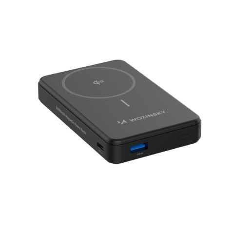 Powerbank magnetyczny Qi2 10000mAh z podstawką USB-A USB-C 22.5W PD - czarny WOZINSKY