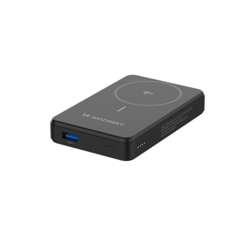 Powerbank magnetyczny Qi2 10000mAh z podstawką USB-A USB-C 22.5W PD - czarny WOZINSKY