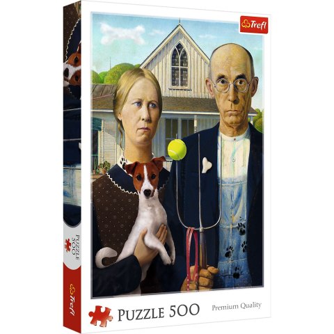 Puzzle - 500 - American Gothic: Psia Edycja - Trefl 37526 Trefl Puzzle