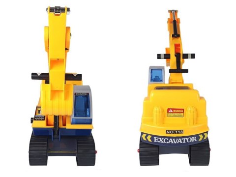 Duża Koparka Jeździk Koparka Budowa Kask Żółty LEAN CARS