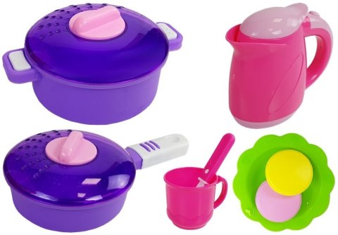 Kuchnia Woda Garnki Artykuły Spożywcze Na Baterie Dźwięk Różowa LEAN Toys