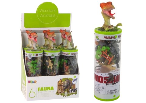 Zestaw Figurek Dinozaury w Tubie Park Akcesoria 12 El. LEAN Toys