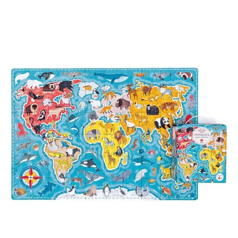 Puzzle 60 elementów Puzzlove - Mapa świata Zwierzęta CzuCzu